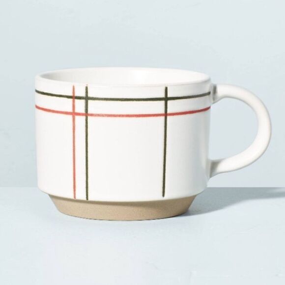 Hearth &  Hand Magnolia  Ceramic Christmas striped (Peace) Coffee Mug - Picture 2 of 6